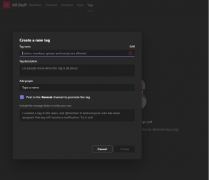 MS Teams Tags